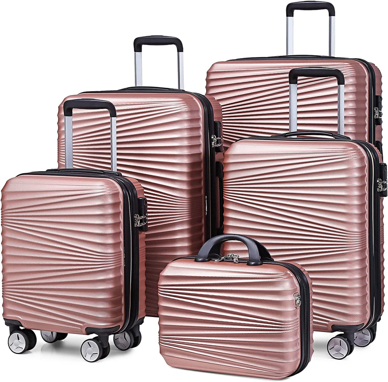 5 Piece Sets, Hard Shell Luggage Set Expandable Carry On Lug