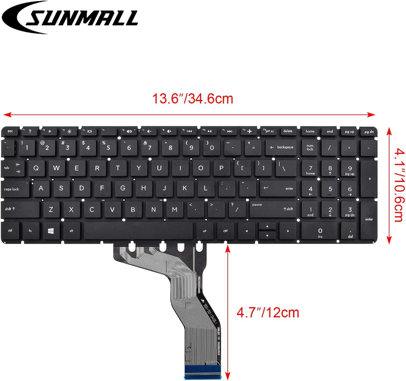 SUNMALL Replacement Keyboard Compatible with HP 15-BS 15-BP 15-BR 15-BW 15G-BR