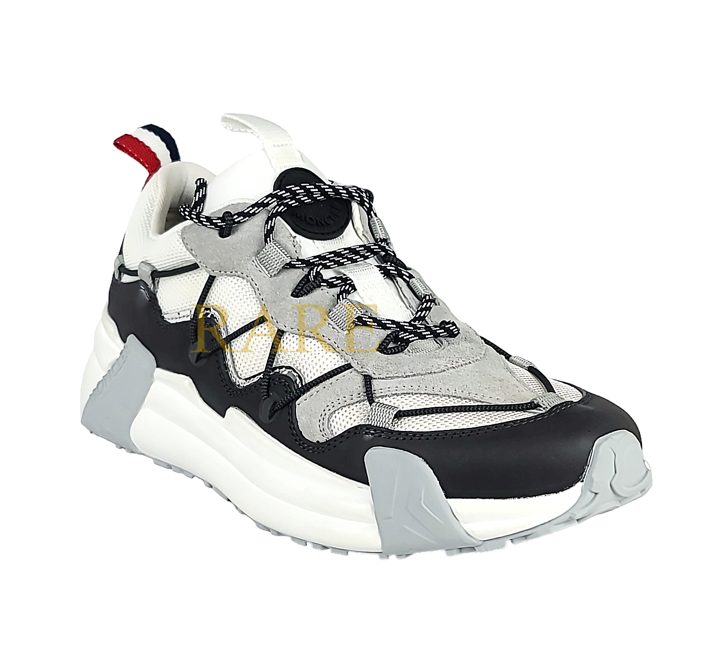 Moncler Unisex Low Top Sneakers Leather White Black Grey US Moncler Unisex Low Top Sneakers Leather White Black Grey US