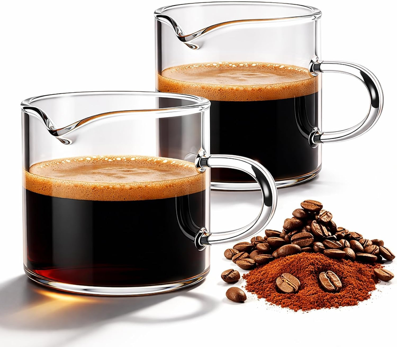 Espresso Cups Shot Glass Coffee Cups with Pour Spout 4 Oz Clear