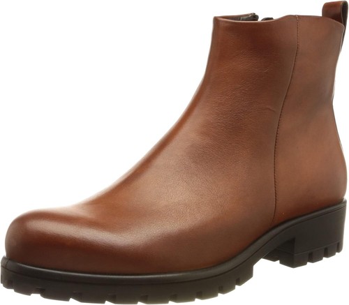 Pre-owned Ecco Women's Modtray Hydromax Water-resistant Ankle Boot In Cognac