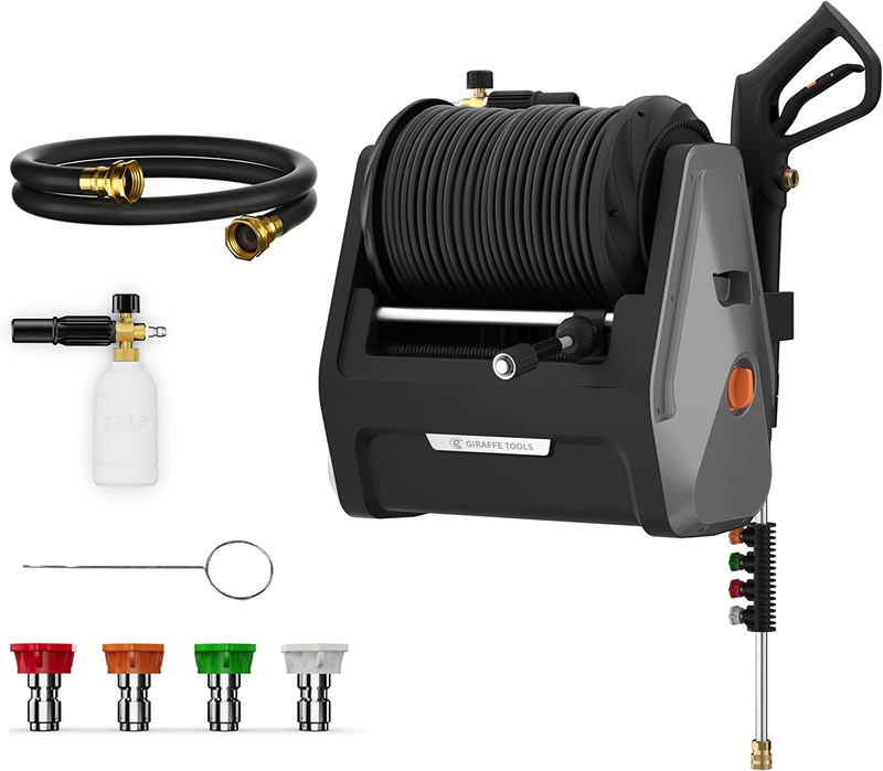 Pressure Washer Electric Wall Mounted Power Washer with 100FT Retractable Hose