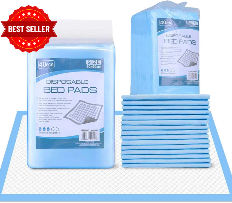40Pk Adult Disposable Economy Pads Adult Incontinence Disposable Bed Pee Underpa
