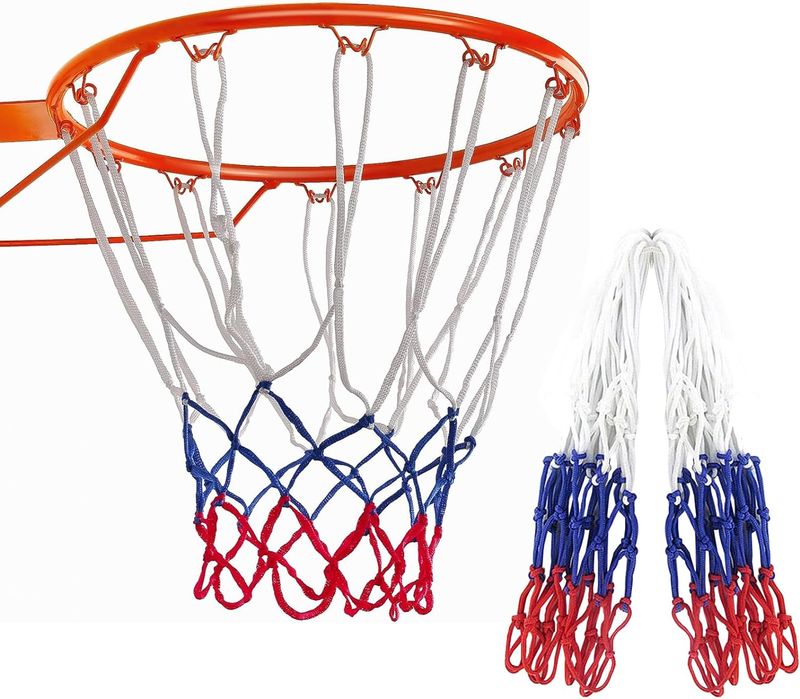2 PCS Professional Polyester Braided Multicolor Basketball Net Replacement - Sta