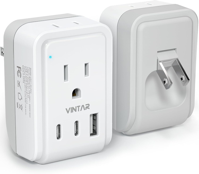 [1-Pack] US to Japan Power Adapter,  Foldable Japan Travel Adapter with 2 Outlet