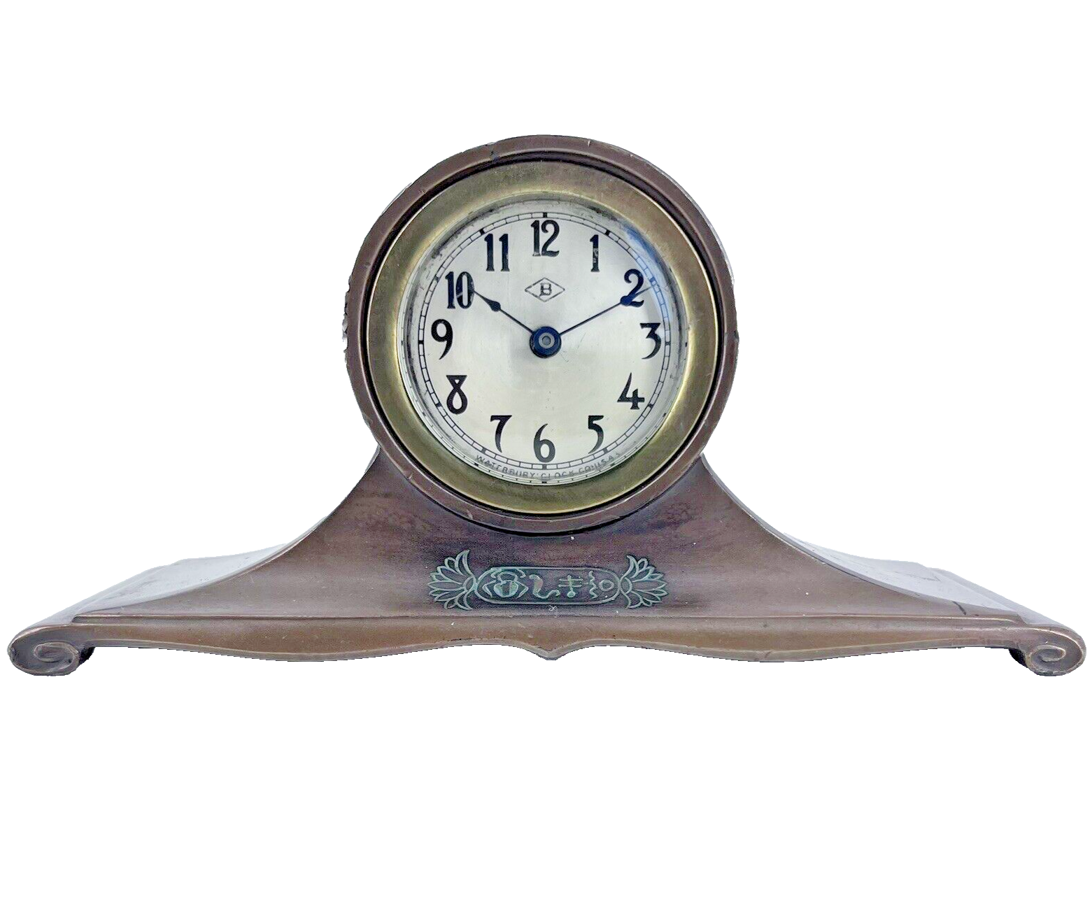 Antique Waterbury Benedict Karnak Bronze Windup Mantel Clock