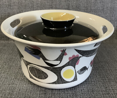 RARE Vintage A La Carte Figgjo Flameware Covered Casserole Dish MCM Norway