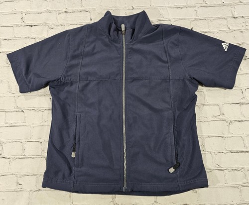 Adidas AWV002 Jacket Golf Windbreaker Blue 1/4 Zip Short
