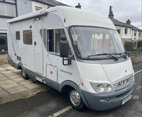 Hymer B564, 2006, 4 berth rear washroom A class motorhome
