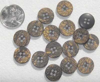 set 16 Snake Skin like texture vintage new multi colored buttons 5/8