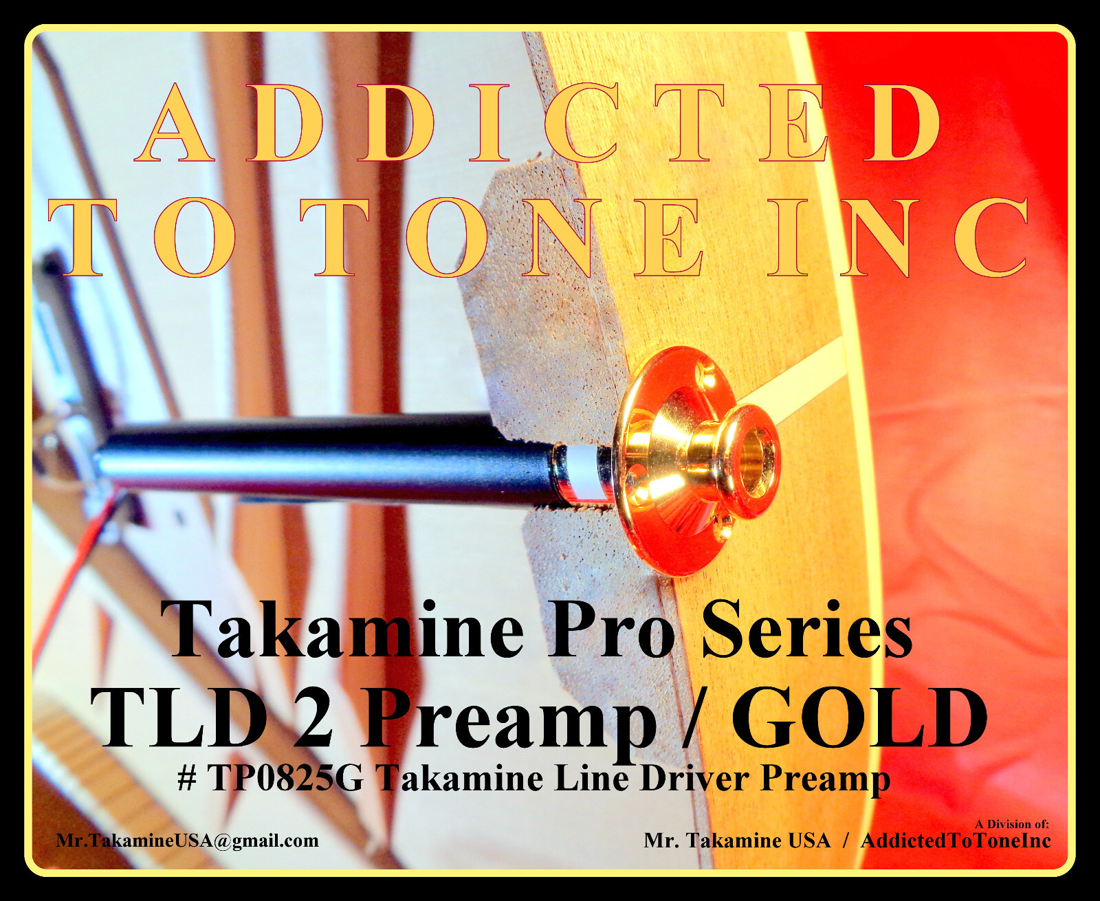 ギター takadd9 TRIAL DUAL INPUT PREAMP PRO Takamine Pro Series TLD 2 Line Driver Preamp / GOLD