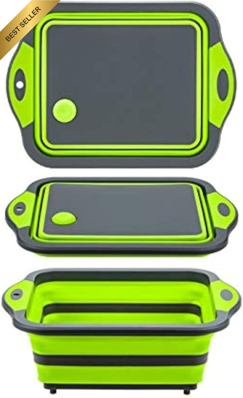 Collapsible Cutting Board with Colander, Foldable Multifunction Chopping Board,