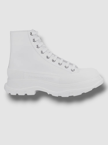 Pre-owned Alexander Mcqueen $991  Men's White Tread Slick Boot Shoes Size Eu 43/us 10