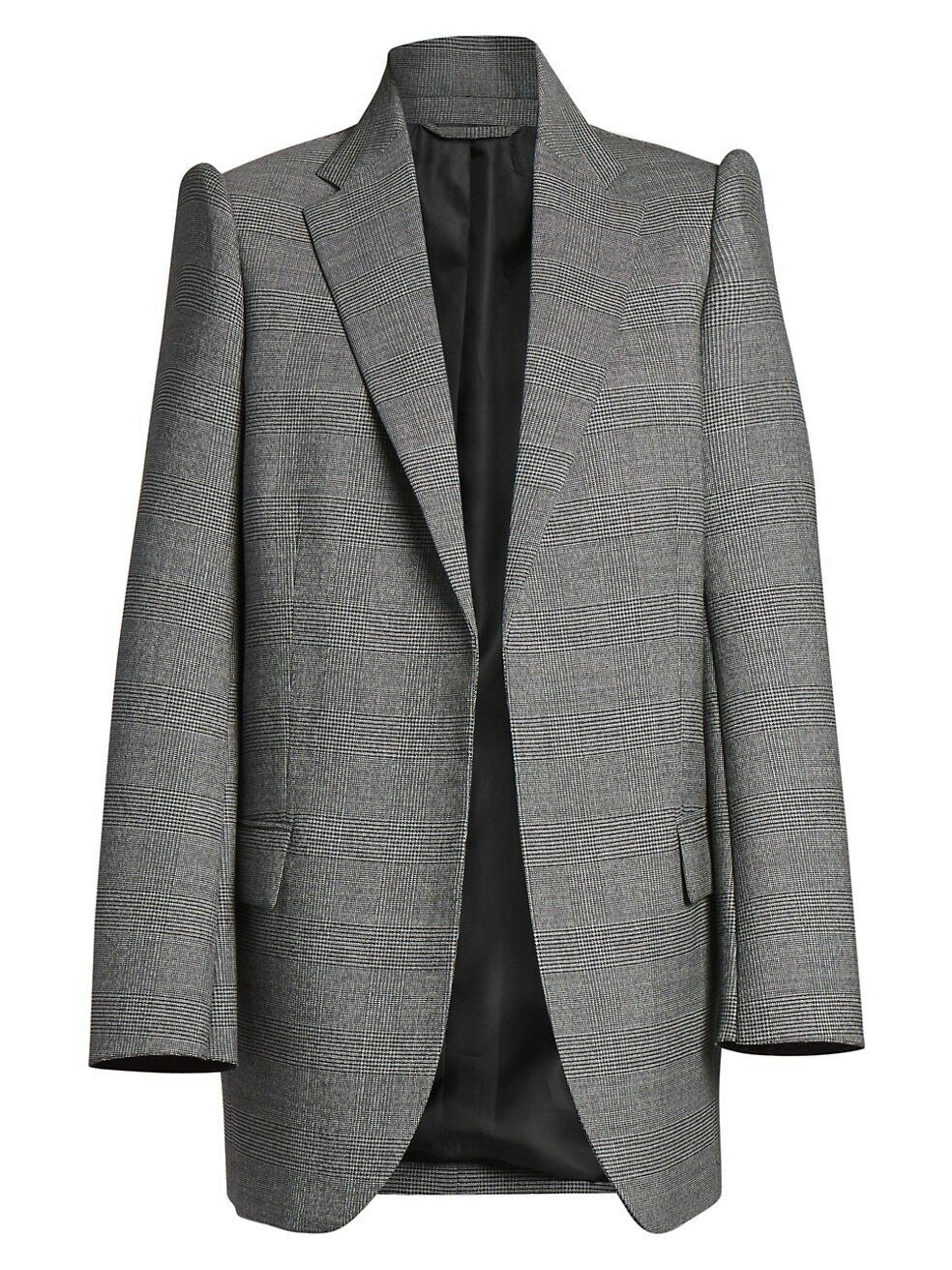 BALENCIAGA Suspended Shoulder Check Wool Blend Blazer Jacket BALENCIAGA Suspended Shoulder Check Wool Blend Blazer Jacket