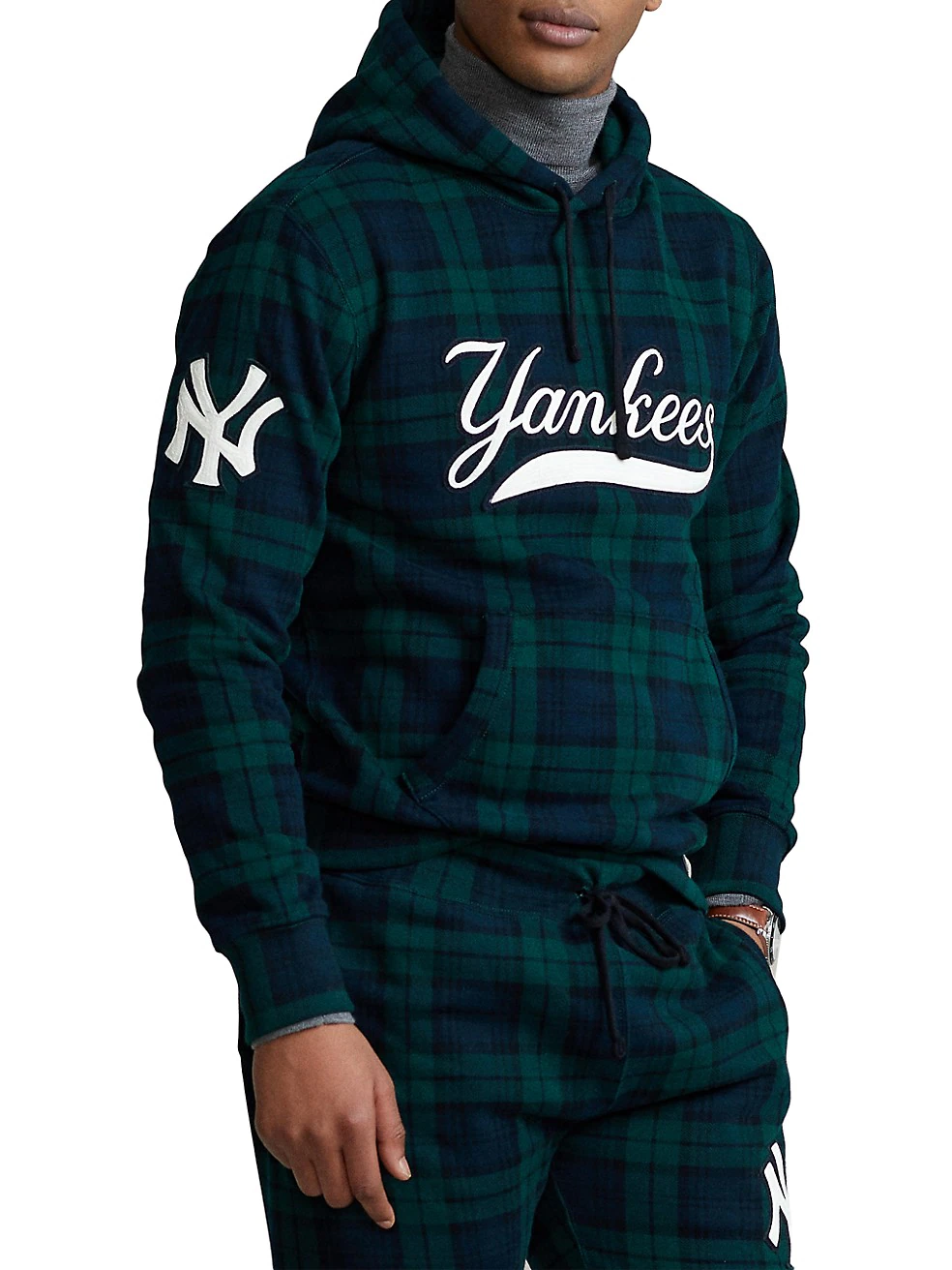 Pre-owned Polo Ralph Lauren Limited Edition Mlb Ny Yankees Blackwatch Fleece Hoodie In Multicolor