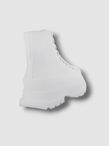 Pre-owned Alexander Mcqueen $993  Men's White Tread Slick Boot Shoes Size Eu 43/us 10