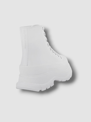 Pre-owned Alexander Mcqueen $991  Men's White Tread Slick Boot Shoes Size Eu 43/us 10