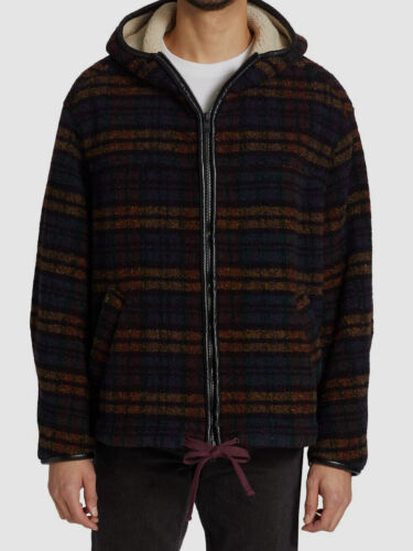Pre-owned Isabel Marant $1750  Men's Black Wool Fleece Hooded Kurtis Plaid Jacket Size Xl