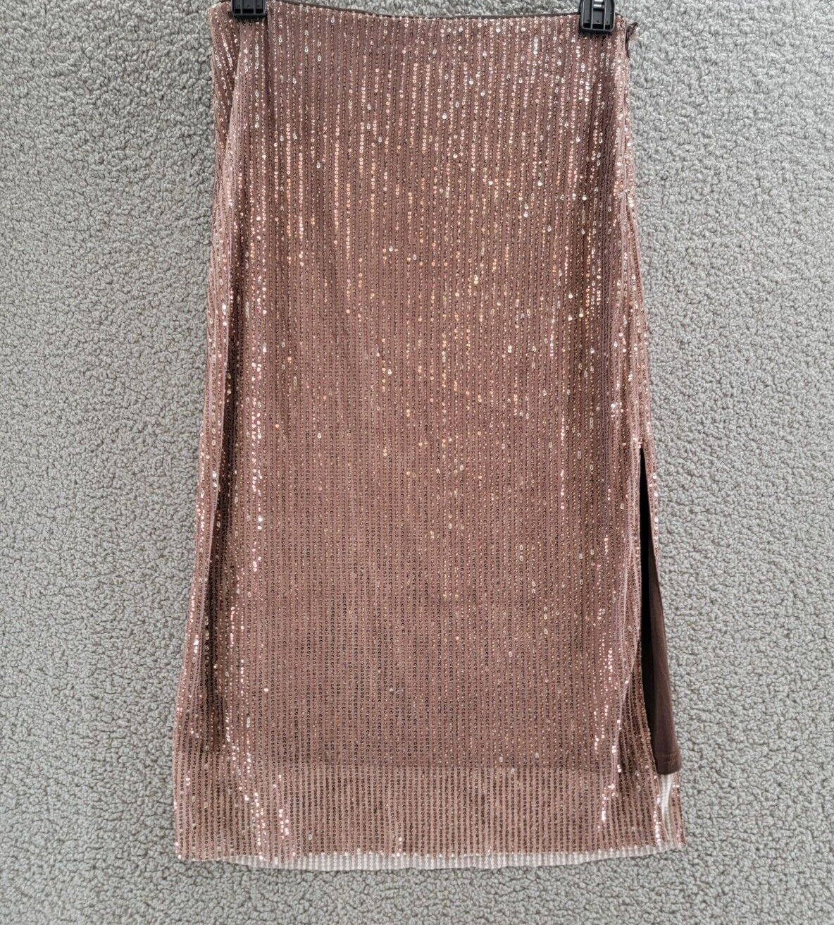 Walter Baker Crista Straight Sequin Midi Skirt Women's 8 City Sequin Side Zip - Picture 2 of 17
