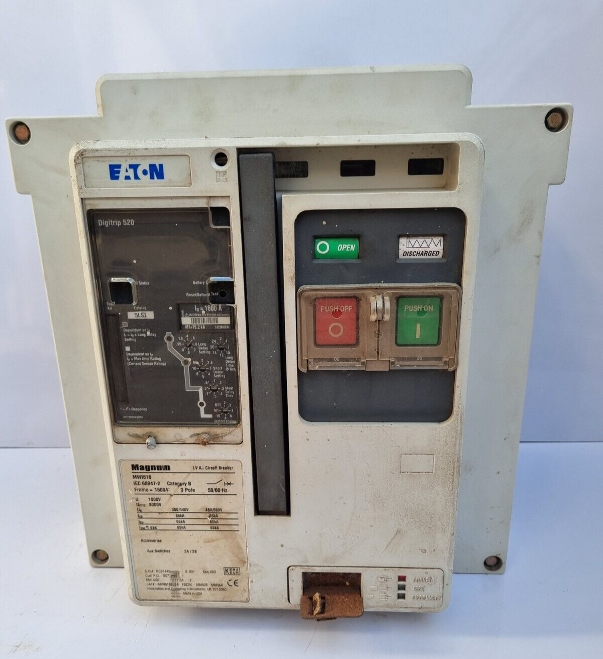 Eaton MWI616 LV Air Circuit Breaker 1600A 3 Pole 50/60Hz | eBay