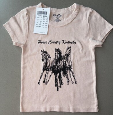 BRANDY MELVILLE ~ Pink John Galt HORSE COUNTY, Kentucky Tee - NWT 0/s