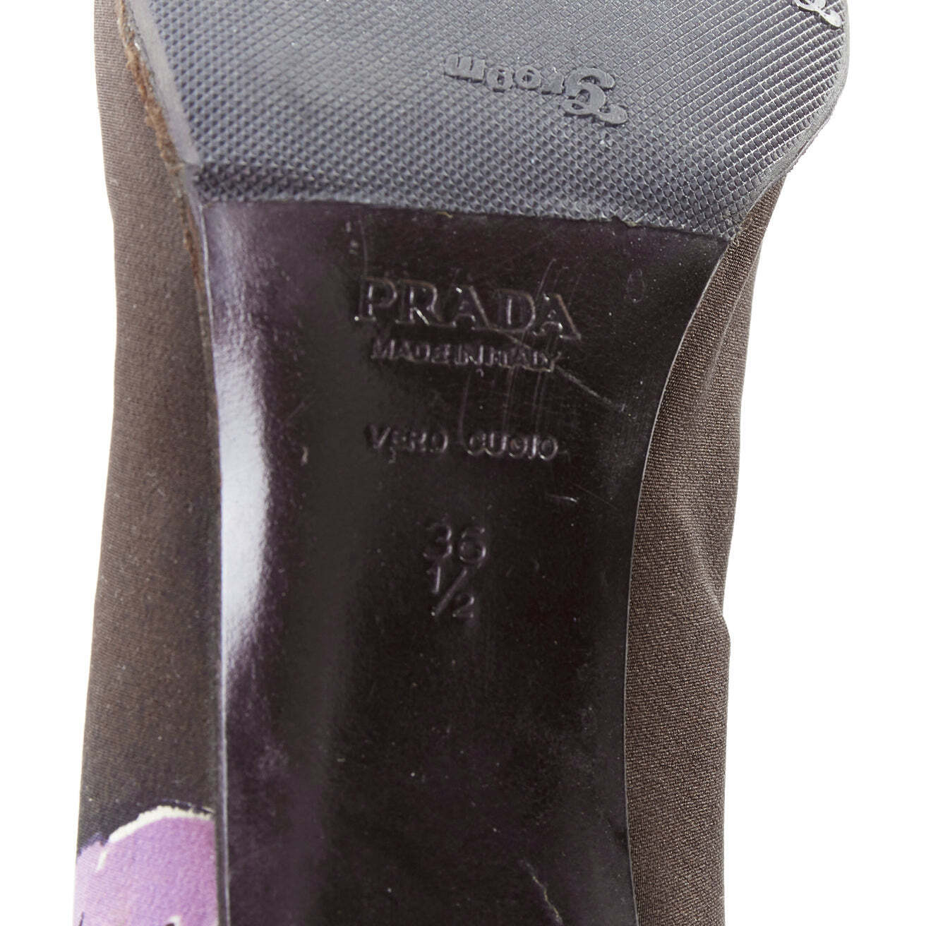 PRADA 2000 Vintage brown purple floral print fabric kitten PRADA 2000 Vintage brown purple floral print fabric kitten