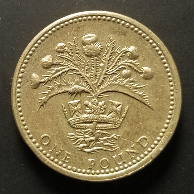 1984 Great Britain One Pound KM #938 (Scottish Thistle) World Coin