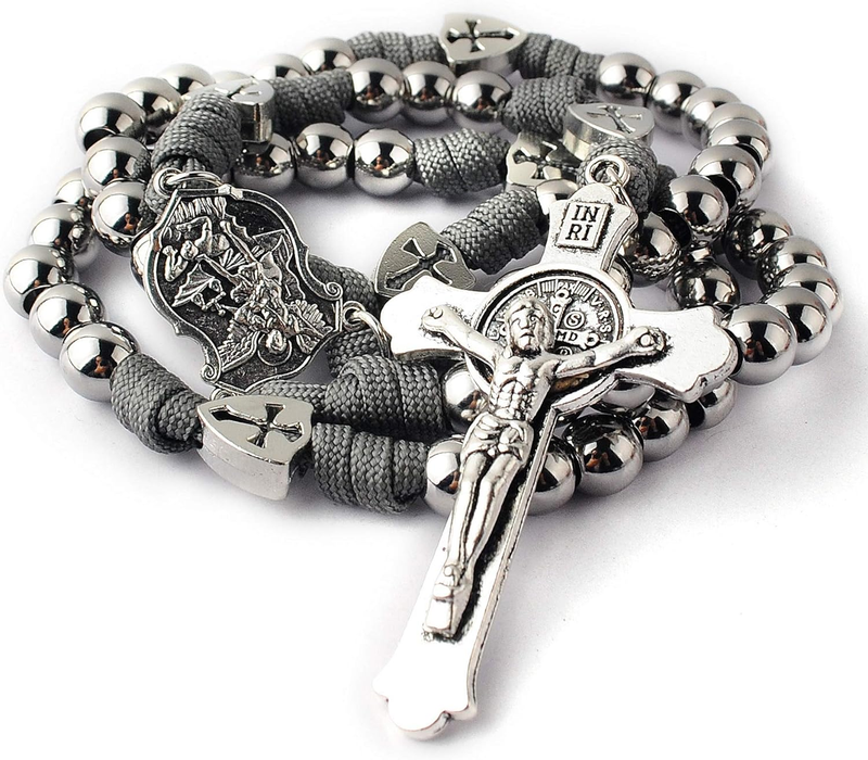 Collar De Rosario De Paracord Resistente Y Duradero Con Cuentas Grandes Pesadas