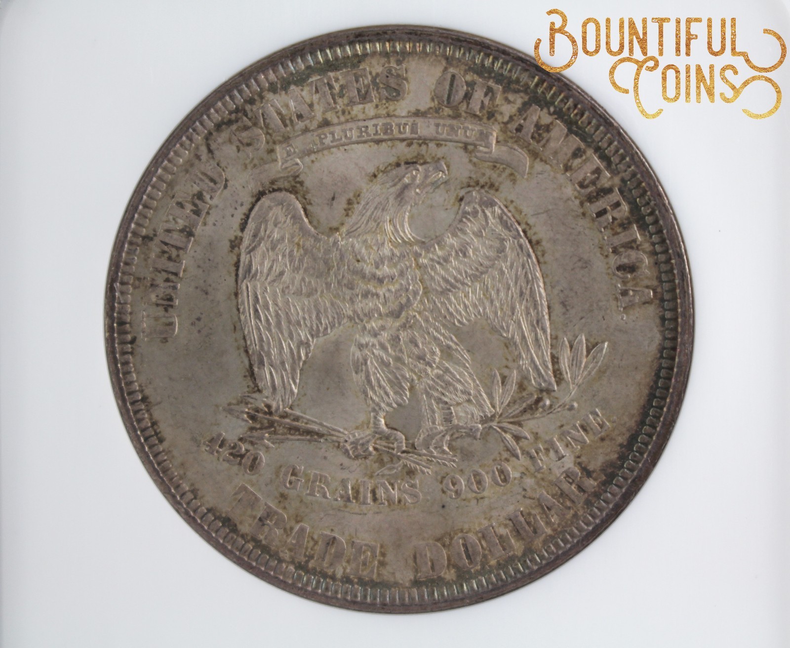 ~1877 NGC MS 64 Trade One Dollar T$1 Mint State Toned (U94)~