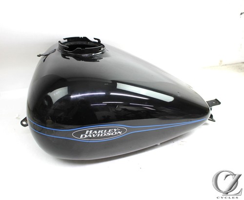 Harley-Davidson 燃料タンク 黒/青 ストライプ 2009 09 Harley Road Glide FLTR Vivid Black Gas Fuel Tank | eBay