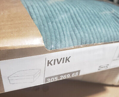 IKEA KIVIK Cover for ottoman with storage, Kelinge gray-turquoise 305.269.68