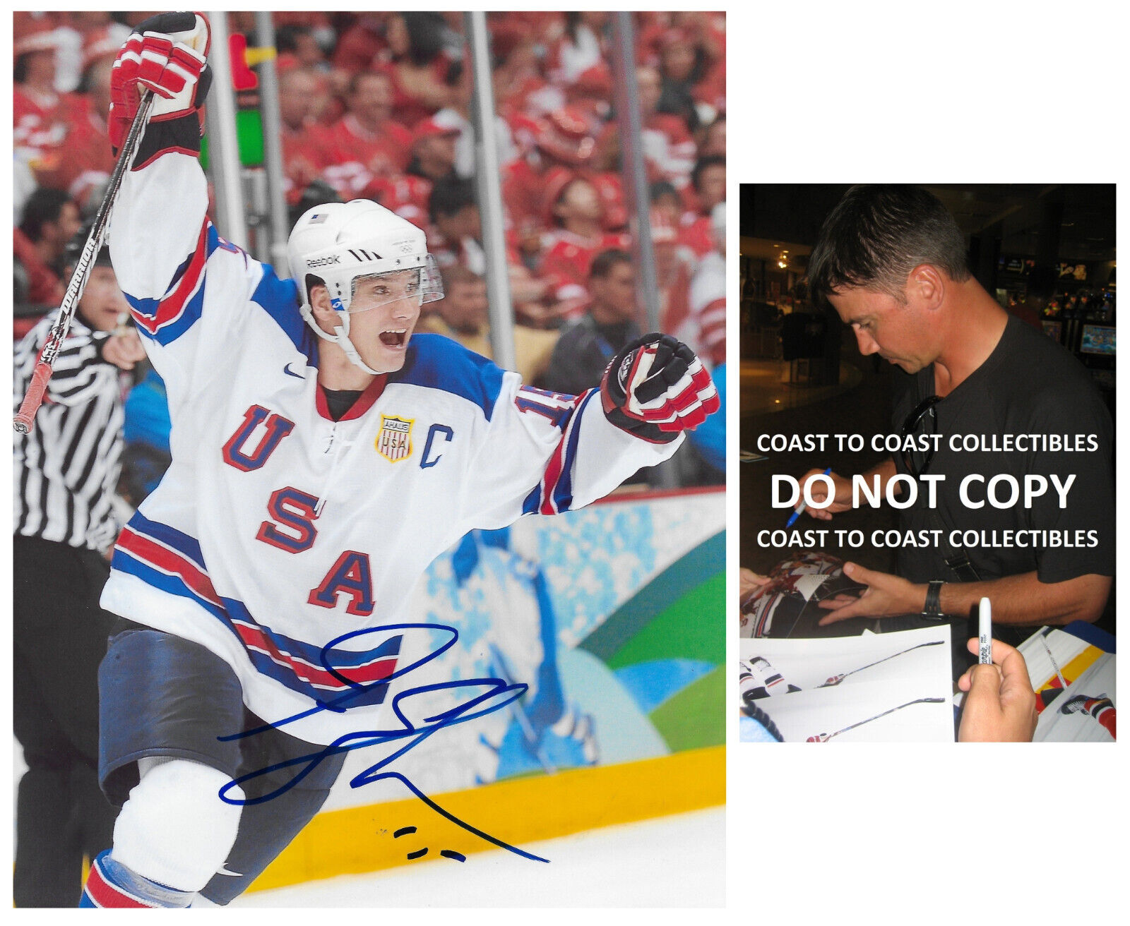 Jamie Langenbrunner Signed Hockey 8x10 Photo COA Proof USA Winter Olympics Autographed Jamie Langenbrunner Signed Hockey 8x10 Photo COA Proof USA Winter Olympics Autographed
