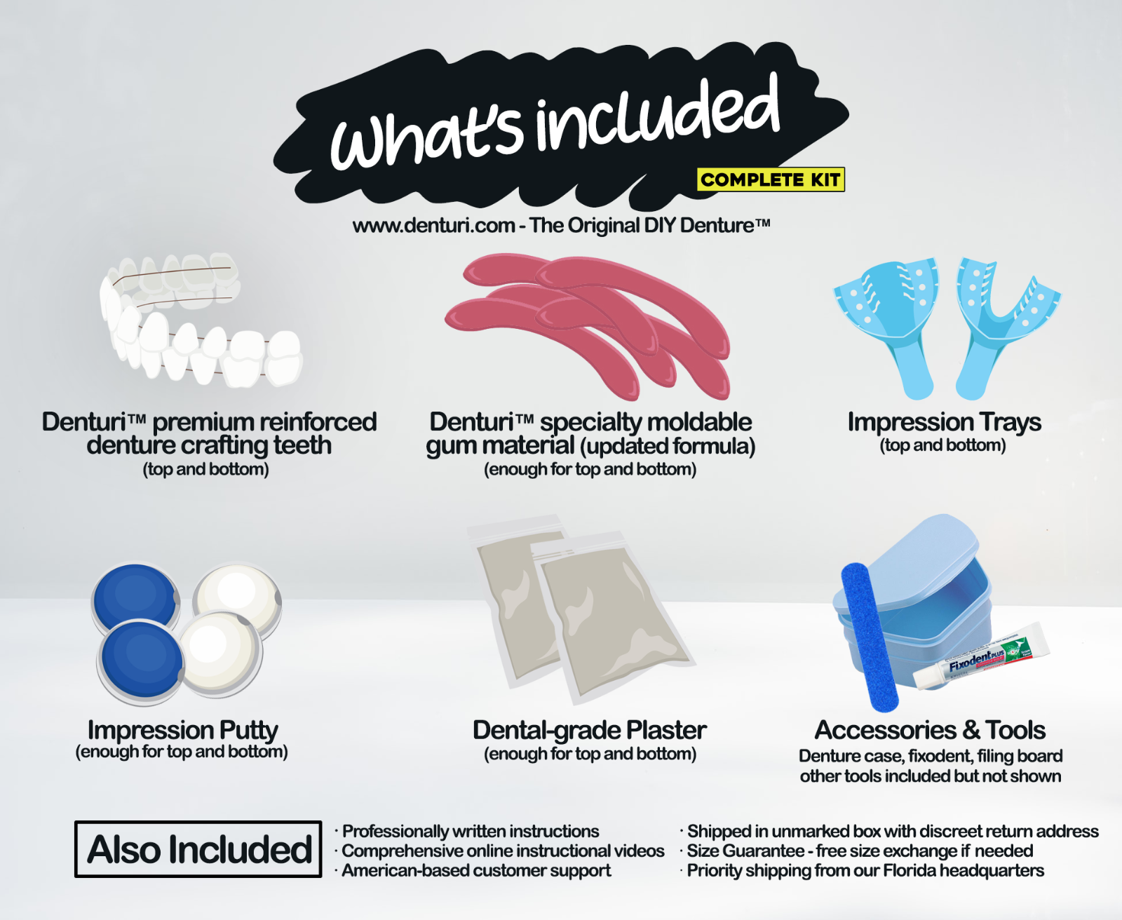 DIY Denture Kit Do It Yourself Homemade Dentures Full or Partial False