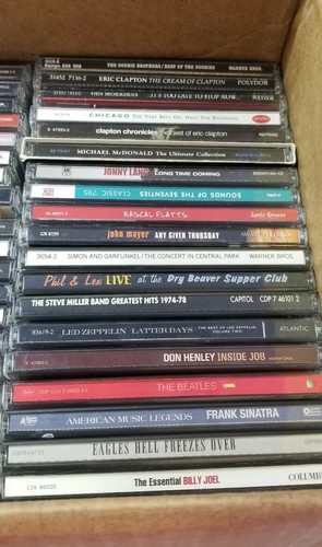 Lot of 40 EMPTY Music CD Jewel Cases with Artist Inserts Artwork Preowned.