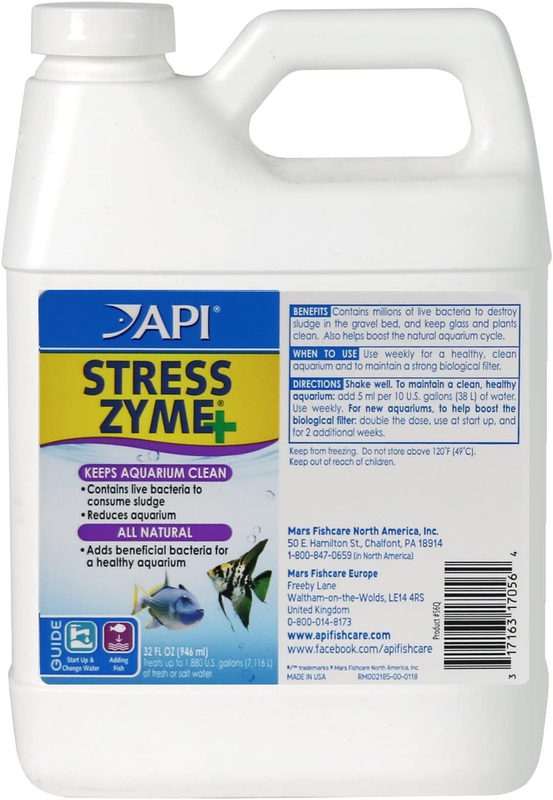 STRESS ZYME Freshwater and Saltwater Aquarium Cleaning Solution 946Ml Bottle