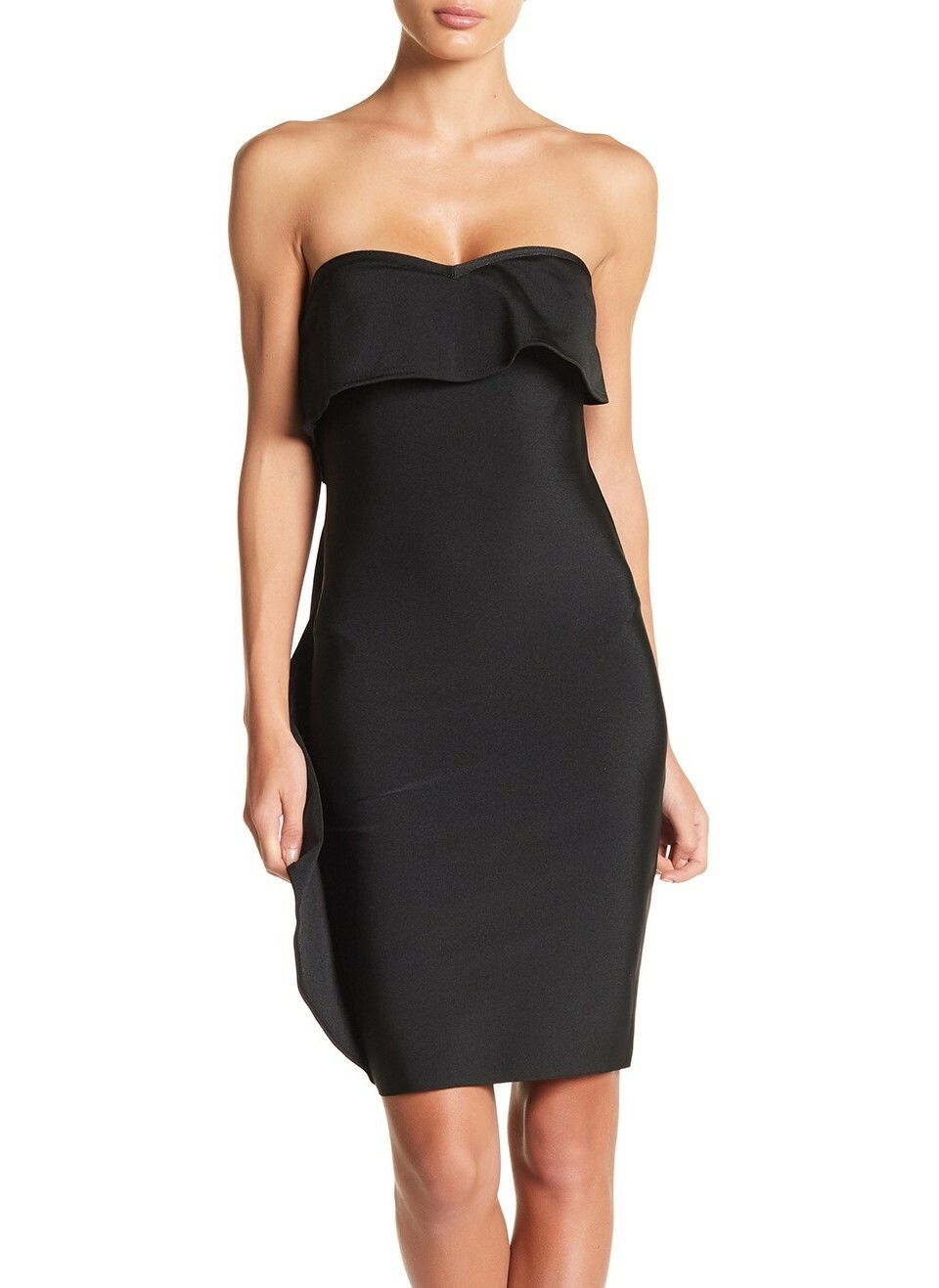 Wow Couture Strapless Ruffle Bodycon Dress Women's Sz. Large 152698