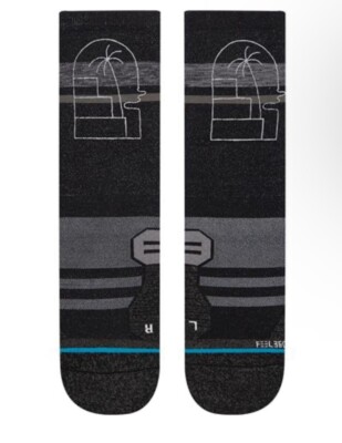 Stance Dispatch Black Nylon Blend Performance Short Crew Socks Size Large
