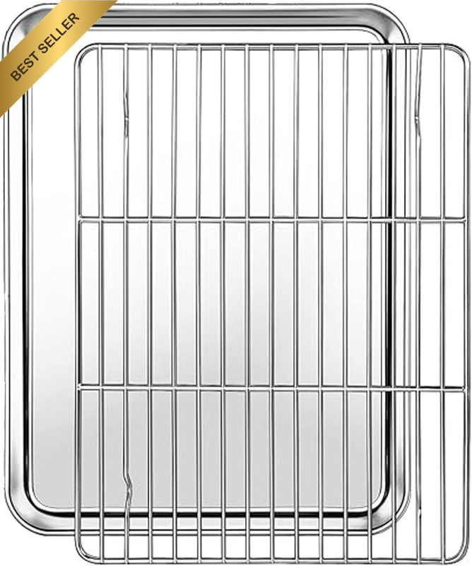 12.4 X 9.7 Inch Small Toaster Oven Pan Grid Rack Set Stainless Steel