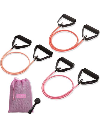 Peach Bands Resistance Tube Bands Set - Exercise Bands with Ha...