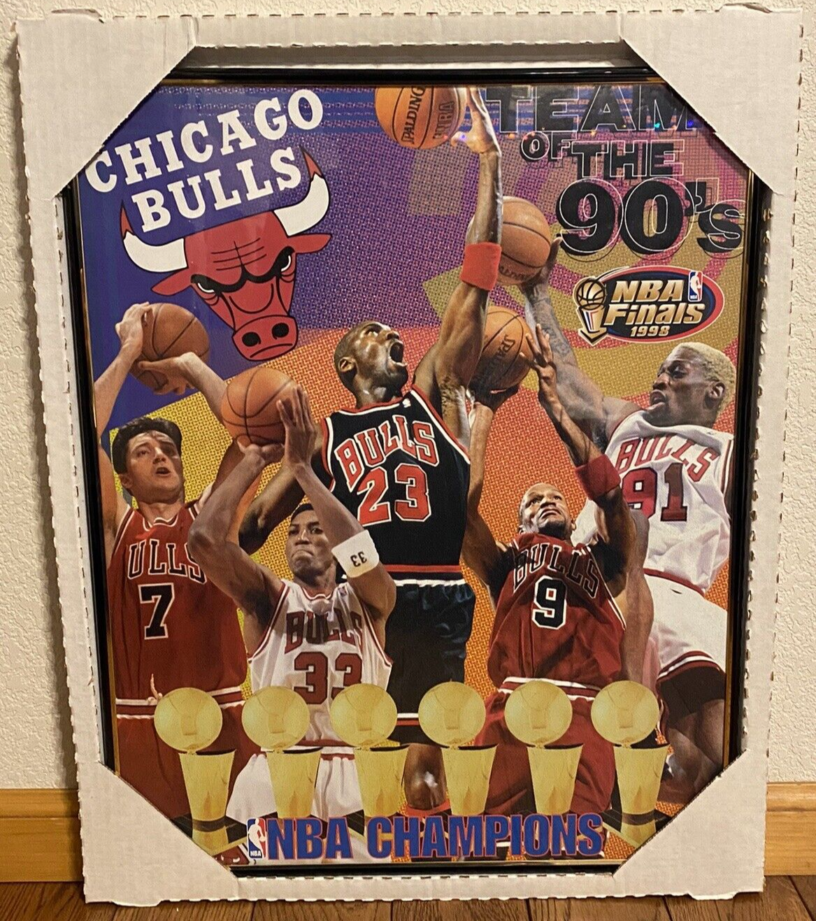 Chicago Bulls TEAM OF THE '90s NBA Champions 18x13 POSTER