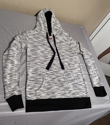 新品未使用NKNIT_pattern pullover sweat 130siz No Boundaries White & Black Heather Pullover Hoodie Small S