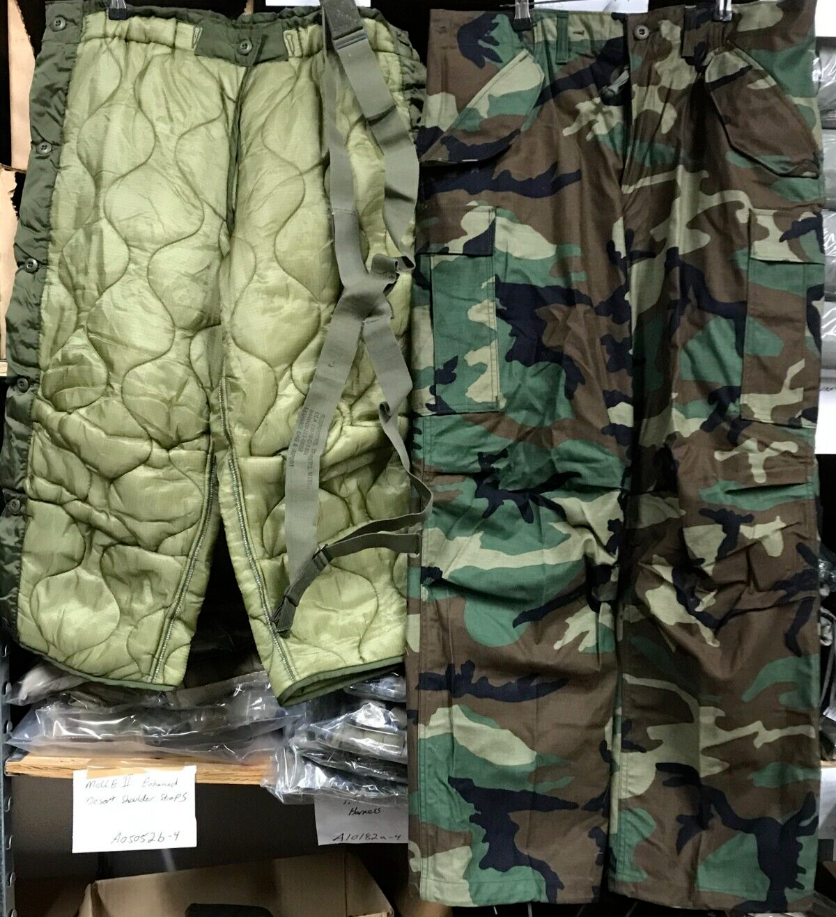 M65 Woodland Cold Weather Field Pants w Liner and Suspenders NOS USGI Med Reg