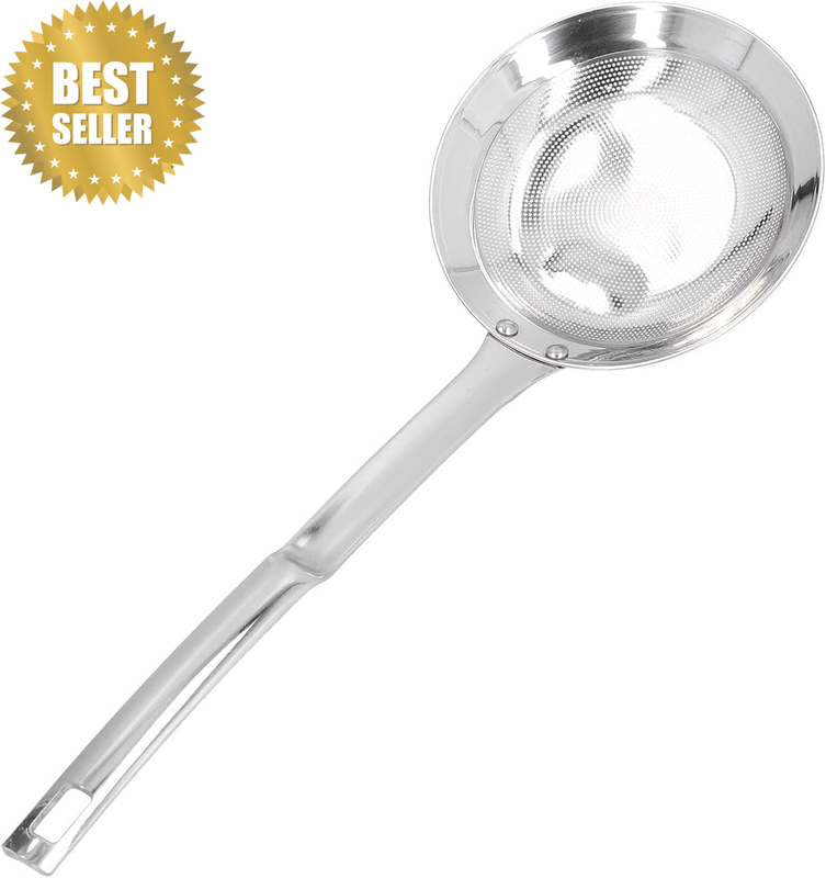Skimmer Spoon, 304 Stainless Steel Fat Skimmer Spoon Ultra Fine Mesh Residue Oil