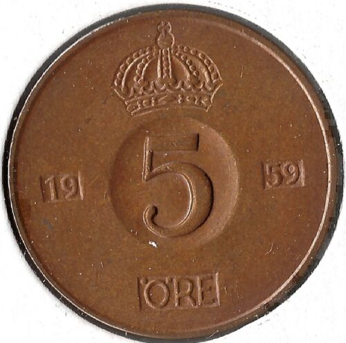 Coin Sweden 5 Ore 1959 KM822, combined shipping