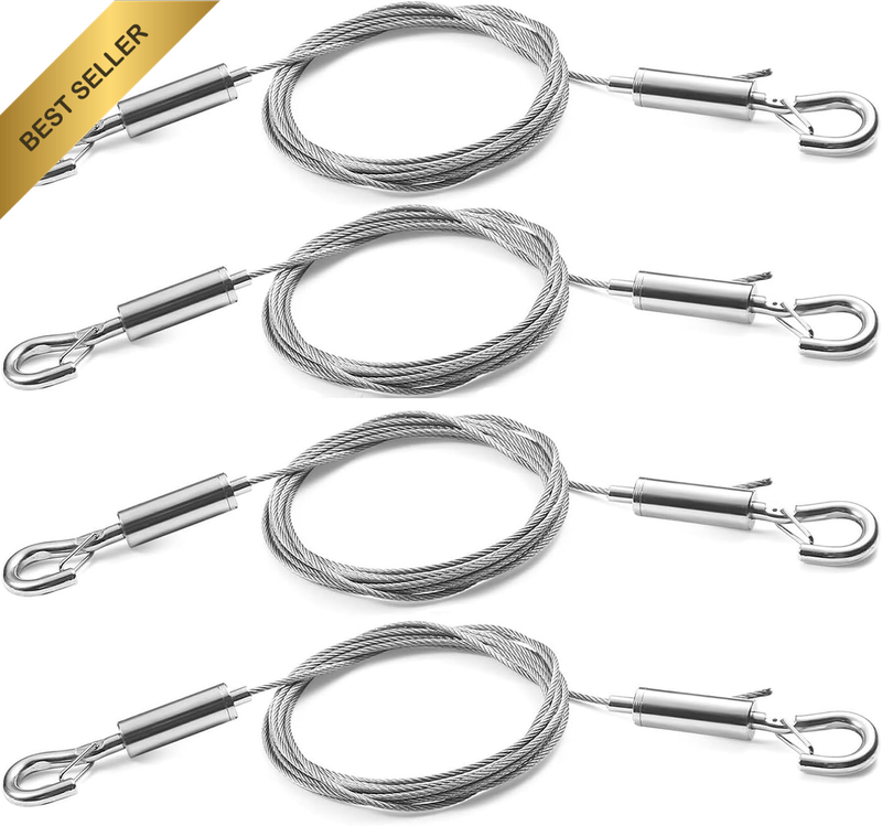 4 PCS Adjustable Picture Hanging Wire, Heavy Duty Stainless Steel Wire Rope Kit