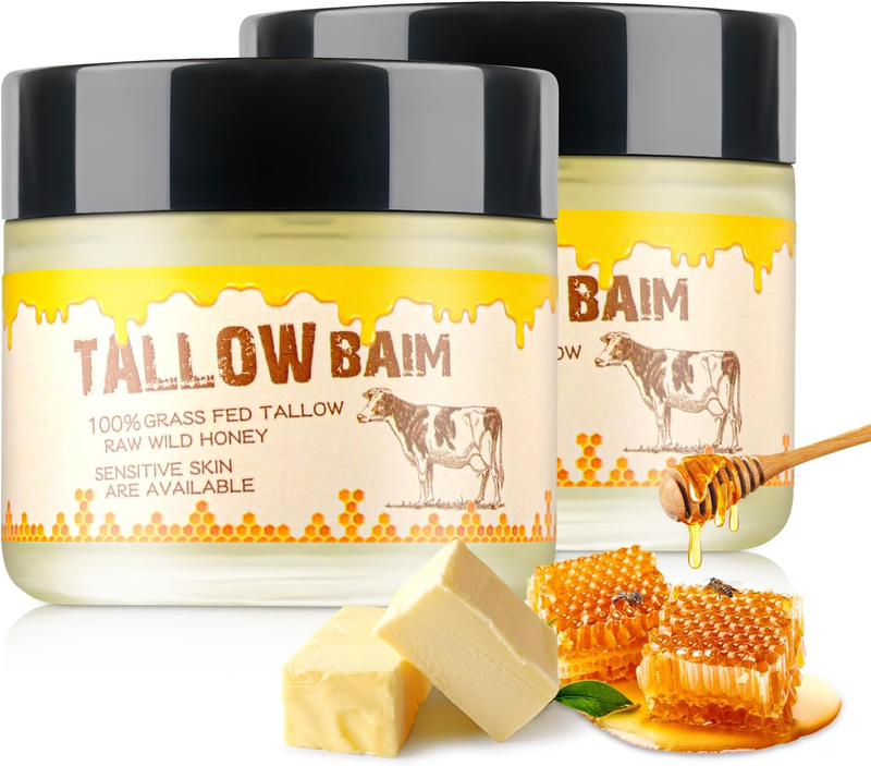 Beef Tallow for Skin, Whipped Tallow Balm for Face & Body, Grass Fed Beef Tallow