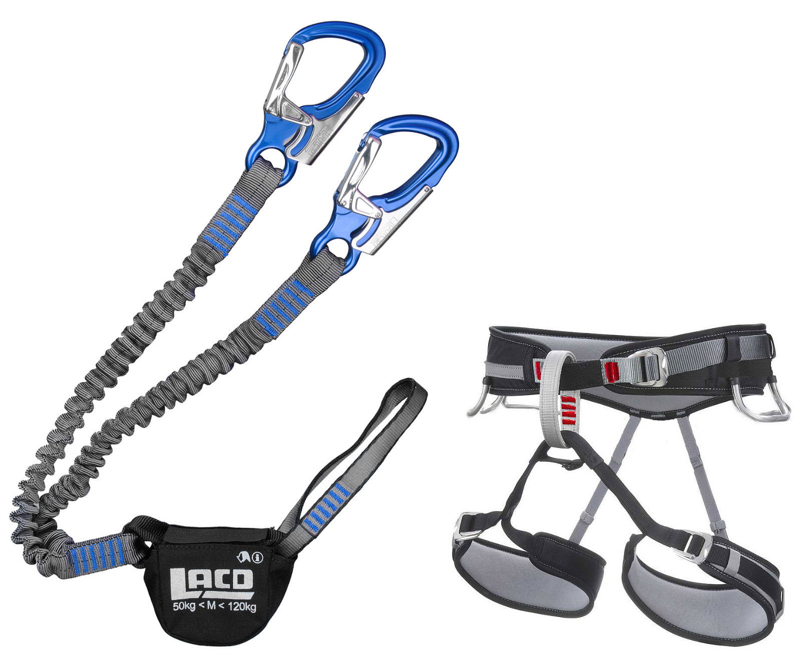 Klettersteigset LACD Pro Evo blue + Kletter und Klettersteiggurt LACD Start