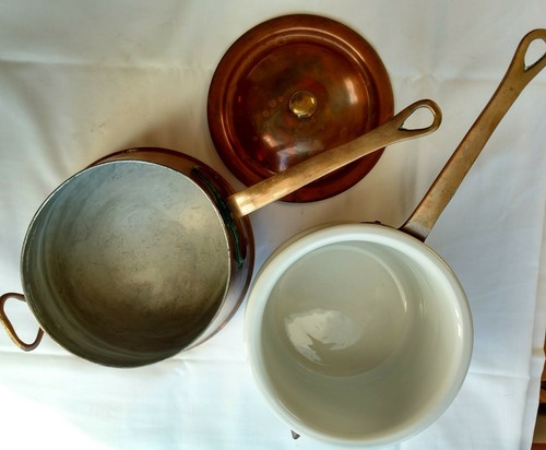 COPPER~Double Boiler w/Hall Ceramic Insert