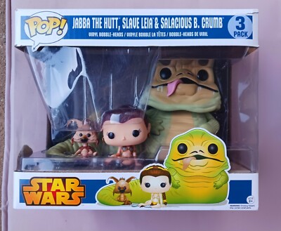 Funko Pop! Star Wars Jabba The Hutt, Slave Leia & Salacious B. Crumb 3-Pack