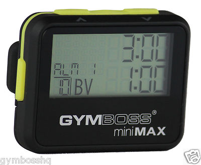 GYMBOSS MINIMAX INTERVALLZEITGEBER UND STOPPUHR SCHWARZ-GELB SOFTBESCHICHTUNG 